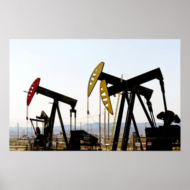 Pumpjacks in Taft California Poster (Front)