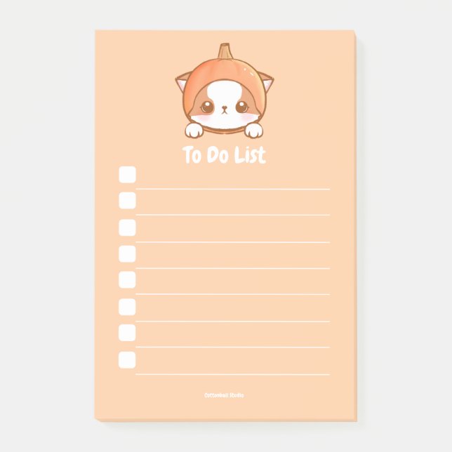 Pumpki Mochi Customizable to do list Post-it Notes (Front)