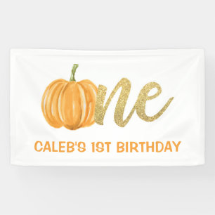 Pumpkin 1st Birthday Banner - Boy