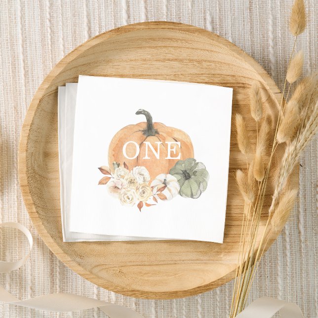Pumpkin 1st Birthday Napkin (Creator Uploaded)