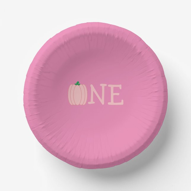 Pumpkin 1st Birthday Paper Plate (Front)