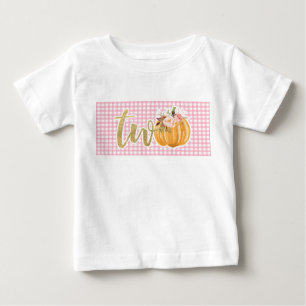 Pumpkin 2nd Birthday Shirt - Pink Plaid