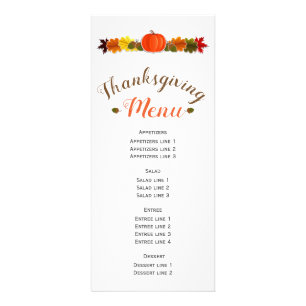 Pumpkin, acorns and fall leaves Thanksgiving menu