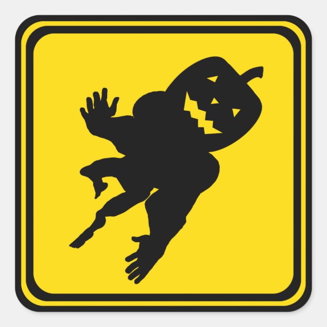 Pumpkin Ahead ! Square Sticker (Front)