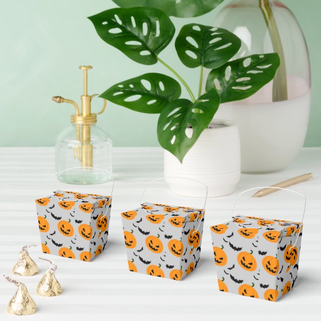 Pumpkin and Bats Halloween Favor Box (Multiple)