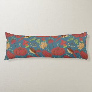 Pumpkin and carrot  seamless pattern red and blue body pillow