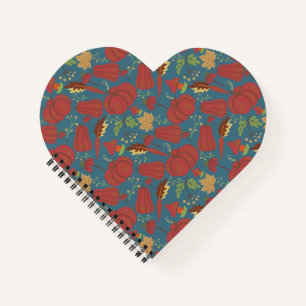 Pumpkin and carrot  seamless pattern red and blue notebook