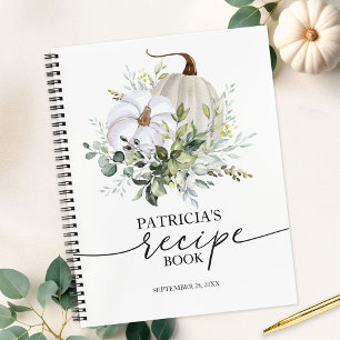 Pumpkin and Eucalyptus Fall Bridal Shower Recipe Notebook