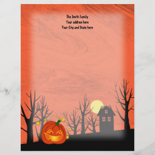 Pumpkin and Haunted House Letterhead