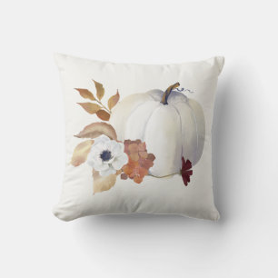 Pumpkin and Magnolia Fall Colours Throw Pillow
