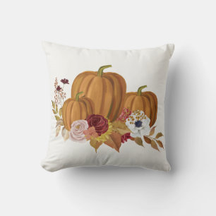 Pumpkin and Magnolia Fall Colours Throw Pillow
