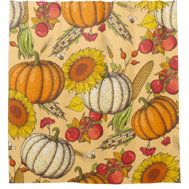 Pumpkin and Maple Leaves Pattern. (Front)
