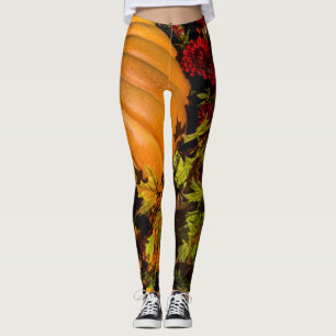Pumpkin And Mum Arrangement Leggings