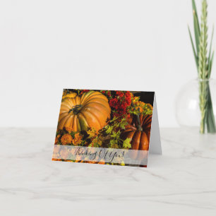 Pumpkin And Mum Arrangement Thinking Of You Card