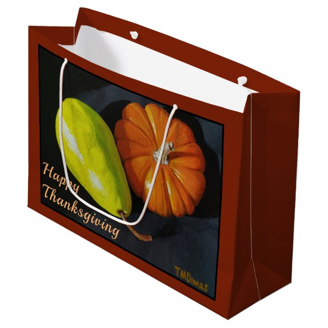 Pumpkin and Pear Large Gift Bag (Front Angled)