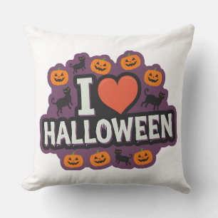 Pumpkin and Red Heart Throw Pillow: Cozy New Model Pillow