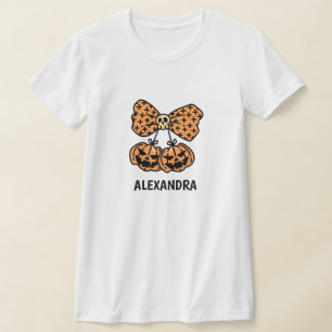 Pumpkin and skull boo Halloween Personalized Name T-Shirt