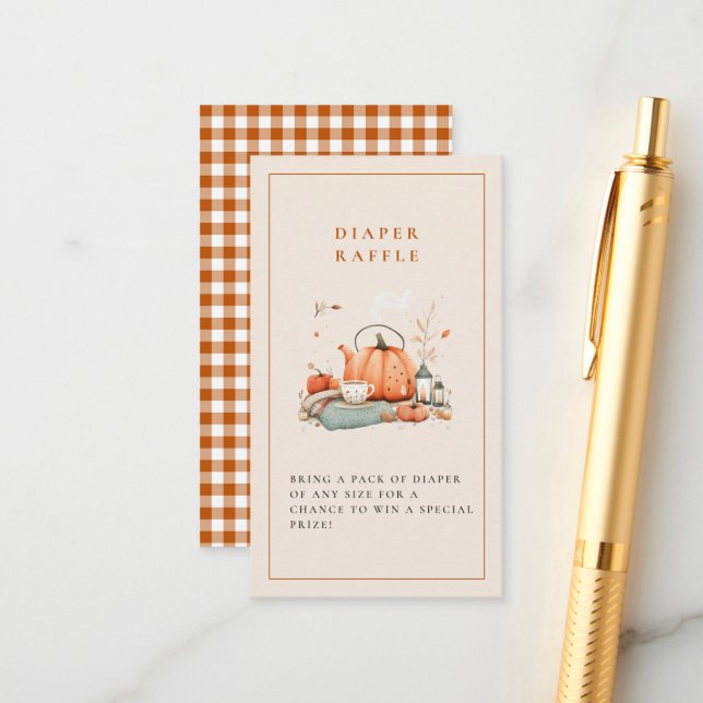 Pumpkin and Spice and Everything Nice Baby Shower Enclosure Card (Front/Back In Situ)