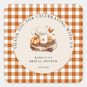Pumpkin and Spice and Everything Nice Baby Shower  Square Sticker