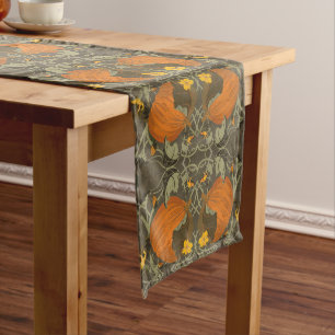 Pumpkin and Vines Grey Table Runner