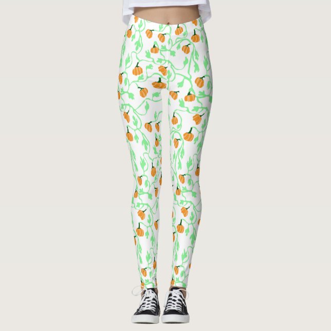 Pumpkin and Vines Leggings (Front)