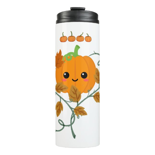 Pumpkin and Vines Sticker Thermal Tumbler (Front)