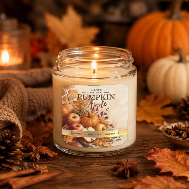 Pumpkin Apple Autumn Candle Label | Cozy Fall (Pumpkin Apple Autumn Candle Label | Cozy Fall)
