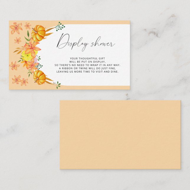 Pumpkin arch - Display shower Enclosure Card (Front/Back)