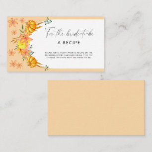 Pumpkin arch Recipe for the bride to be Enclosure Card
