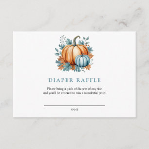 Pumpkin Autumn Baby Shower   Diaper Raffle Enclosure Card