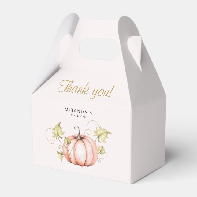 Pumpkin Autumn baby shower Favour Box (Front Side)
