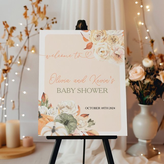 Pumpkin Autumn Baby Shower Welcome Sign (Creator Uploaded)