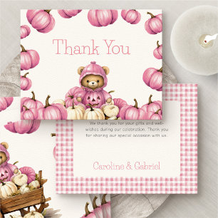 Pumpkin Autumn Bear Thank You Card