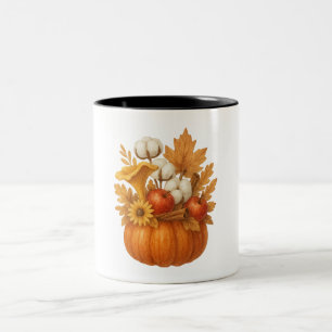 Pumpkin autumn composition watercolor coffee mug