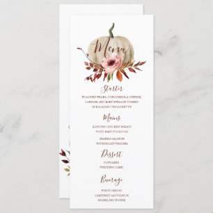 Pumpkin Autumn Dinner Menu template
