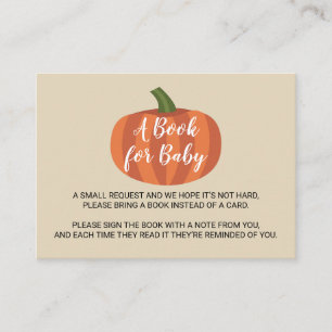 Pumpkin Autumn Fall Baby Shower Book Request Enclosure Card