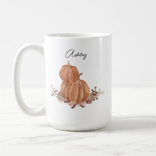 Pumpkin Autumn Fall Personalized Name Thanksgiving Coffee Mug