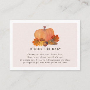 Pumpkin Autumn Leaves Blush Pink Books for Baby Enclosure Card