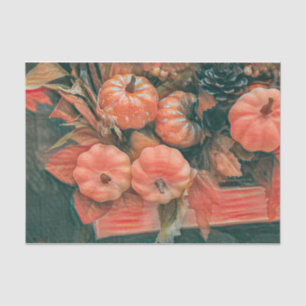 Pumpkin Autumn Orange Green Rustic Country Tissue Paper