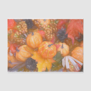 Pumpkin Autumn Orange Leaves Digital Sketch Art Tissue Paper