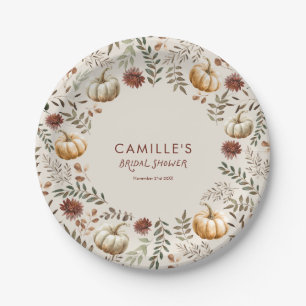 Pumpkin Autumn Rustic Bridal Shower Paper Plate