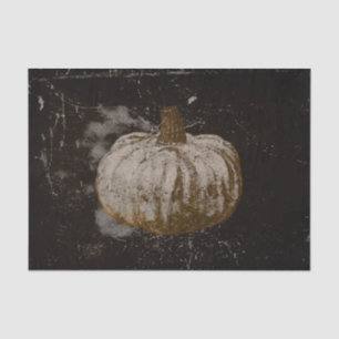 Pumpkin Autumn Vintage White Sepia Black Texture Tissue Paper