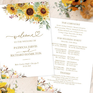 Pumpkin Autumn Wedding Ceremony Program