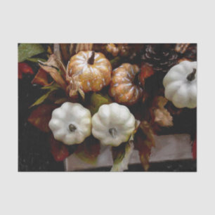 Pumpkin Autumn White Dark Brown Vintage Antique Tissue Paper