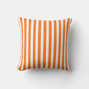 Pumpkin Autumnal Stripes Throw Pillow