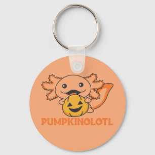 Pumpkin Axolotl Lovers Cute Animals For Halloween  Keychain