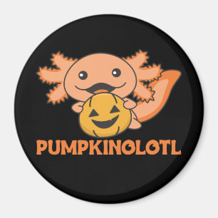 Pumpkin Axolotl Lovers Cute Animals For Halloween Magnet