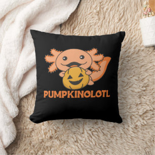 Pumpkin Axolotl Lovers Cute Animals For Halloween  Throw Pillow