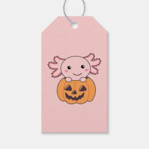 Pumpkin Axolotl Lovers Sweet Animals For Halloween Gift Tags