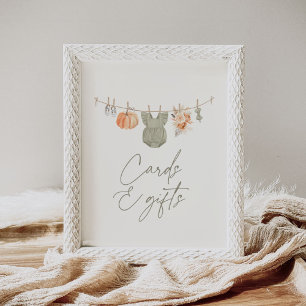 Pumpkin Baby Clothes Baby Shower Cards and Gifts Poster